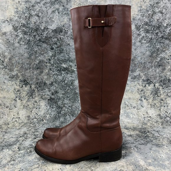 Blondo Women's Size 8M Volly Brown Leather Waterproof Side Zip Tall Riding Boots - Picture 5 of 16